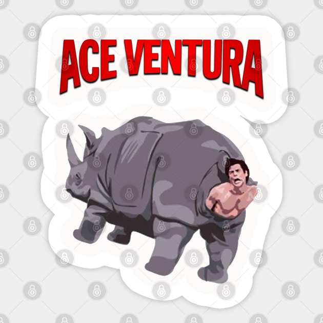 Ace Ventura Rhino Sticker by wsyiva